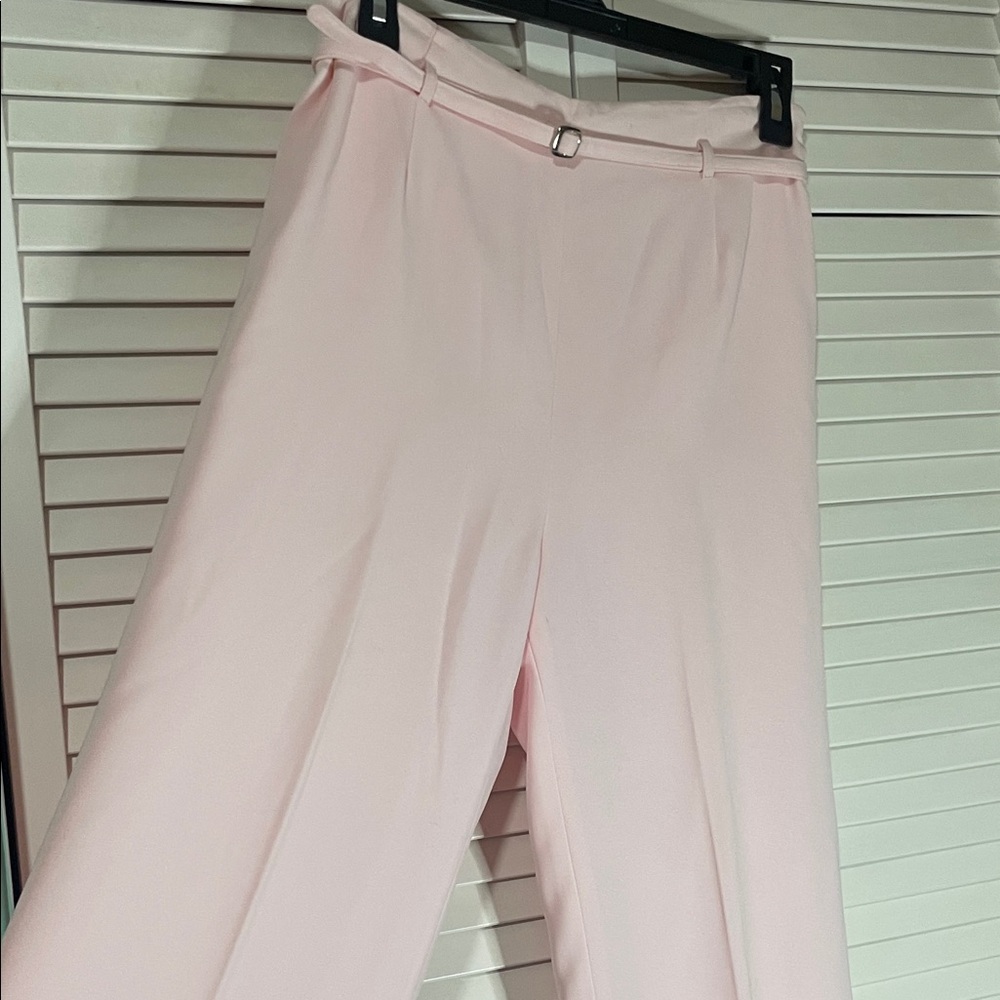 Chic Light Pink Wide Leg Women's Pants